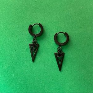 Titanium Steel Spike Dangle Drop Earrings for Men Women,Punk Hip Hop Earrings